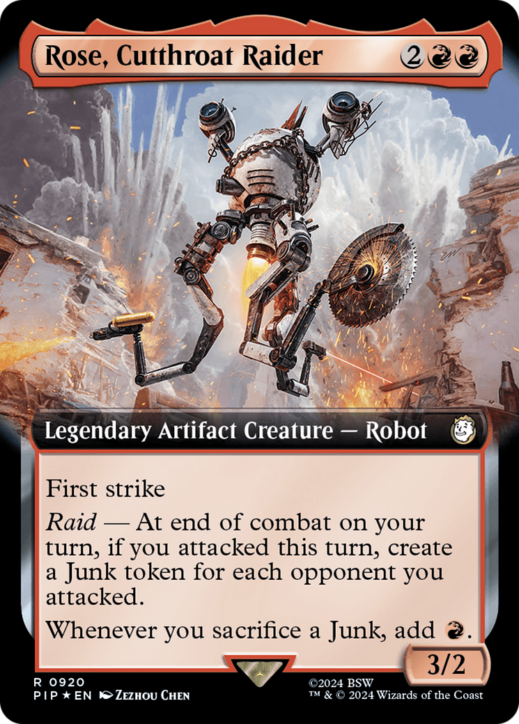 Rose, Cutthroat Raider (Surge Foil) (PIP-920) [Fallout] (Extended Art) Foil MTG Single Wizards of the Coast