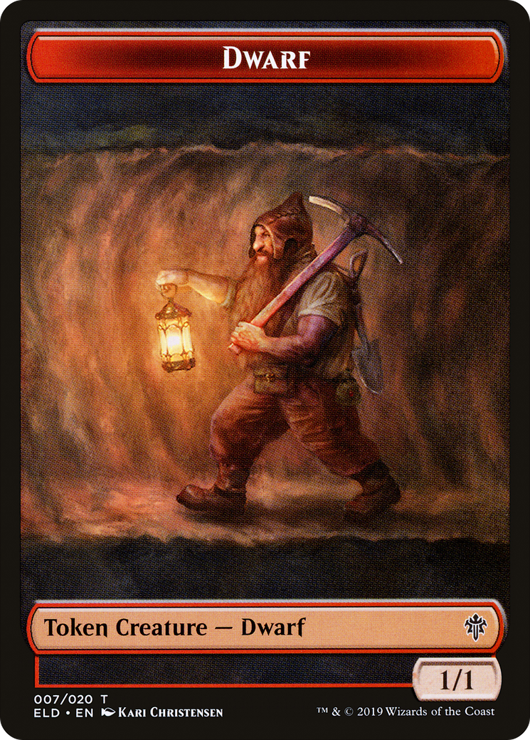 Dwarf Token [Throne of Eldraine Tokens] MTG Single Magic: The Gathering