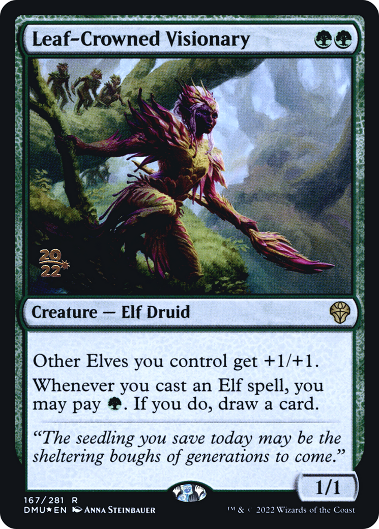 Leaf-Crowned Visionary (PRE-167) [Dominaria United Promos] Foil MTG Single Wizards of the Coast