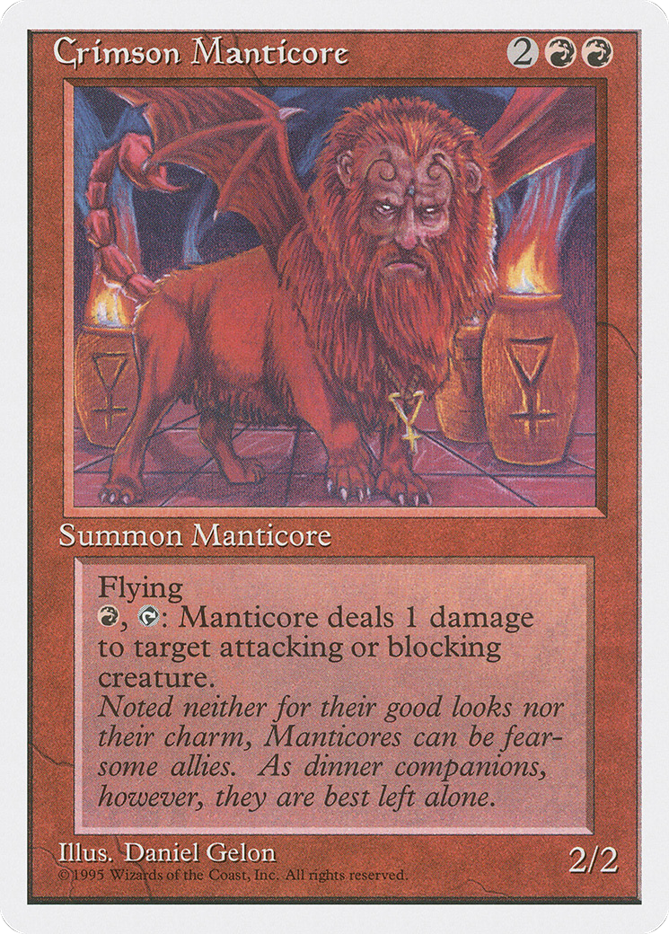Crimson Manticore (4ED-183) [Fourth Edition] MTG Single Wizards of the Coast