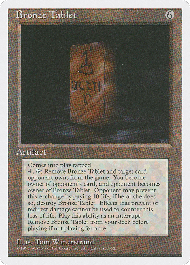 Bronze Tablet (4ED-303) [Fourth Edition] MTG Single Wizards of the Coast