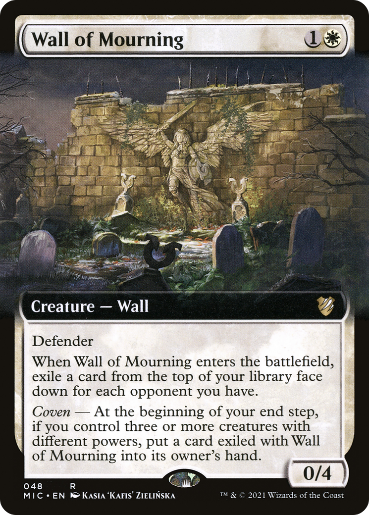 Wall of Mourning (MIC-048) [Midnight Hunt Commander] (Extended Art) MTG Single Wizards of the Coast