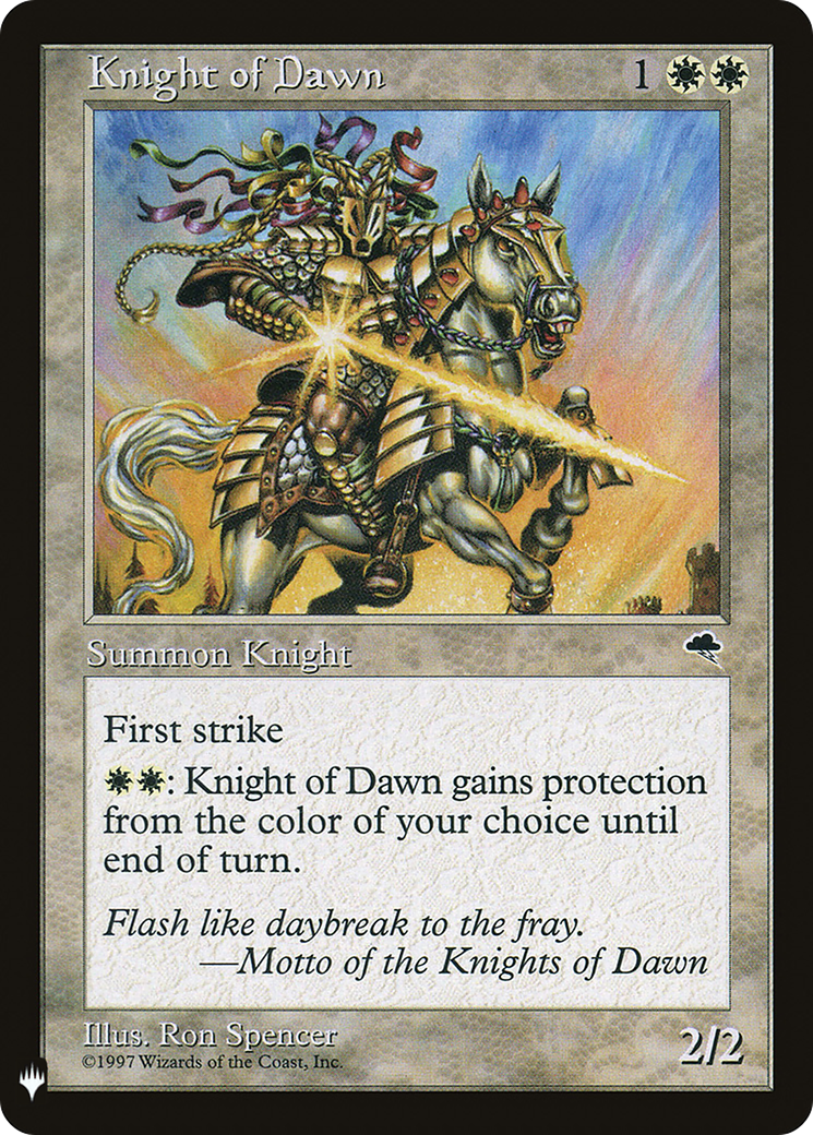 Knight of Dawn (LIST-TMP-26) [Mystery Booster] The List MTG Single Wizards of the Coast