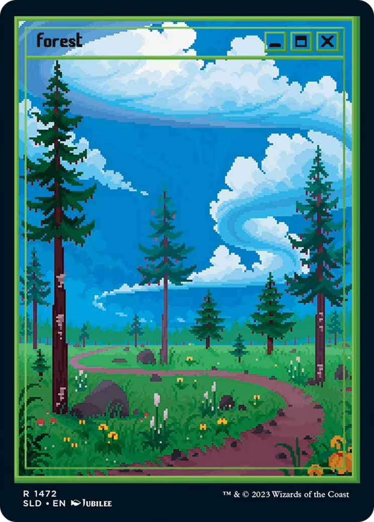 Forest (1472) (SLD-1472) [Secret Lair] Drop Foil MTG Single Wizards of the Coast