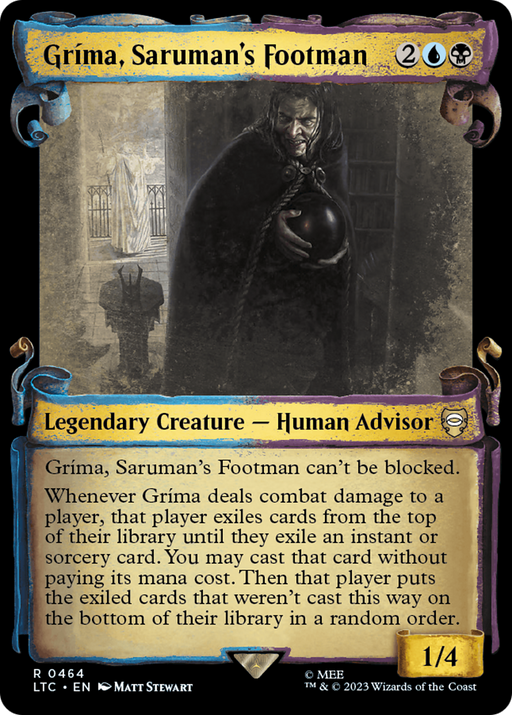 Grima, Saruman's Footman (Showcase Scrolls) (LTC-464) [Tales of Middle-earth Commander] (Showcase) MTG Single Wizards of the Coast