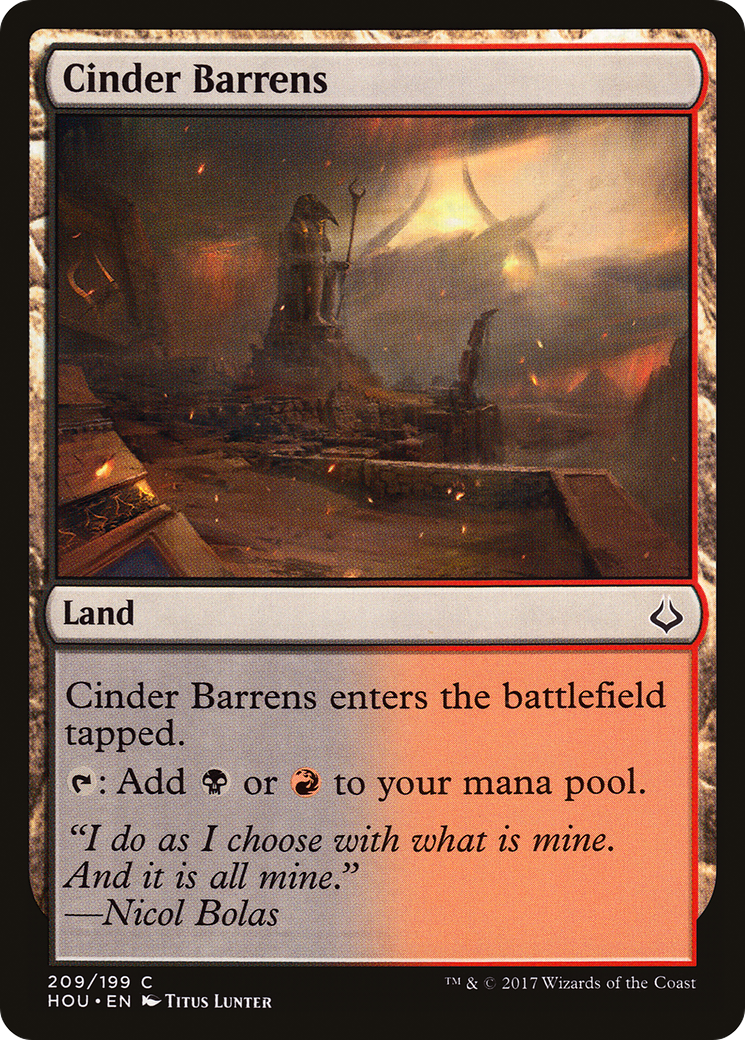 Cinder Barrens (HOU-209) [Hour of Devastation] MTG Single Wizards of the Coast