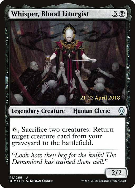 Whisper, Blood Liturgist (PRE-111) [Dominaria Promos] Foil MTG Single Wizards of the Coast