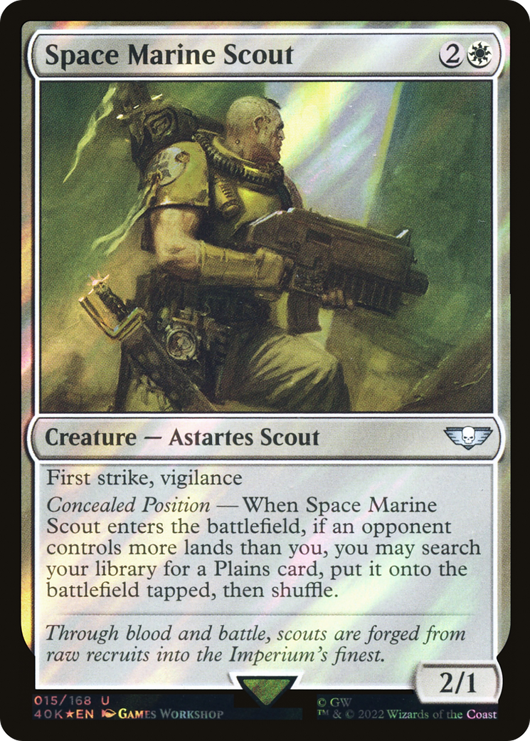 Space Marine Scout (40K-15★) [Warhammer 40,000 Commander] Foil MTG Single Wizards of the Coast
