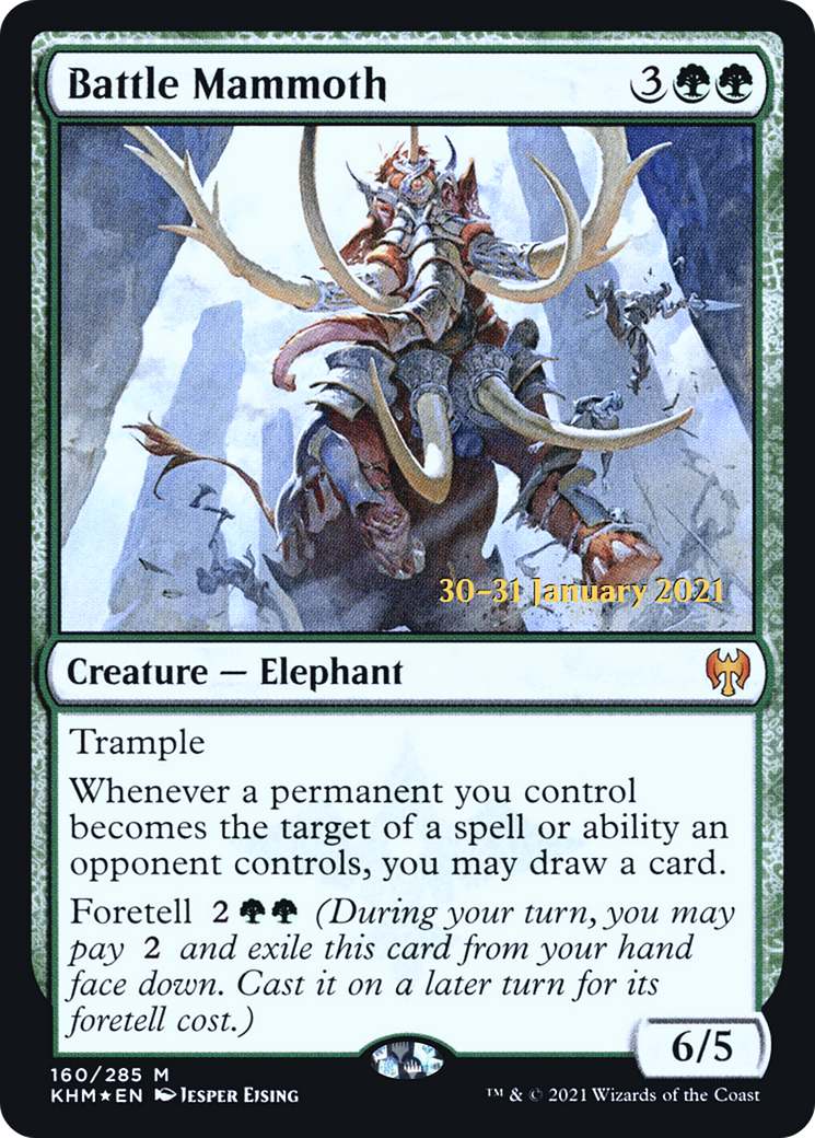 Battle Mammoth (PRE-160) [Kaldheim Promos] Foil MTG Single Wizards of the Coast