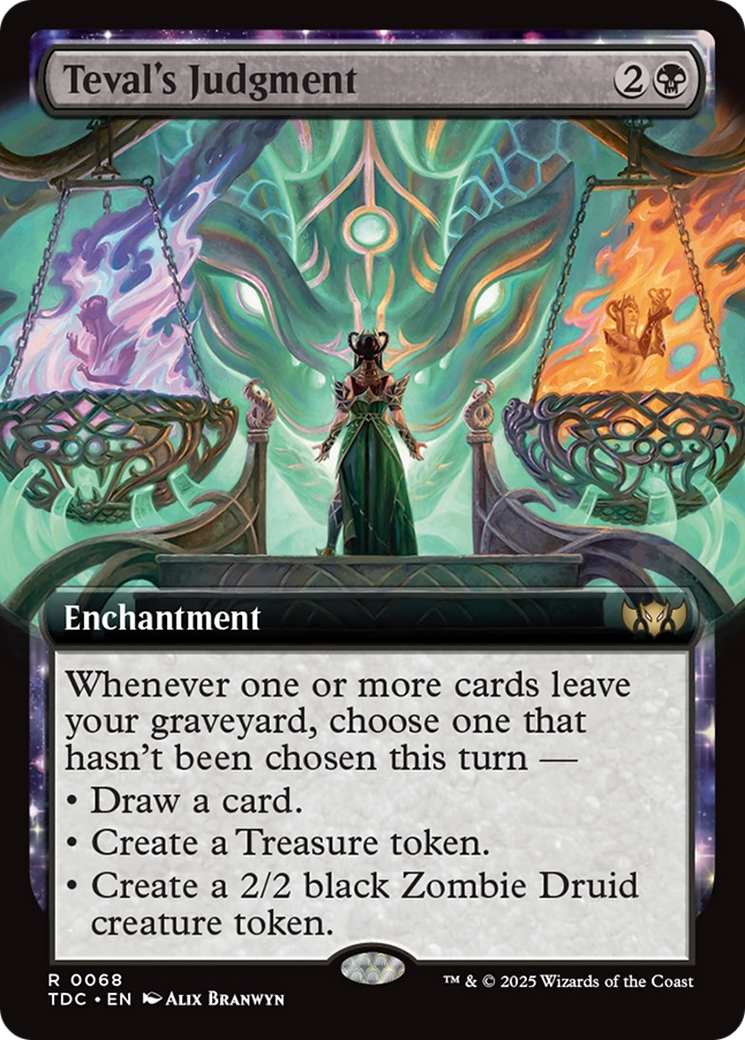 Teval's Judgment (Extended Art) (TDC-068) [Commander: Tarkir: Dragonstorm]: (Extended Art) MTG Single Wizards of the Coast