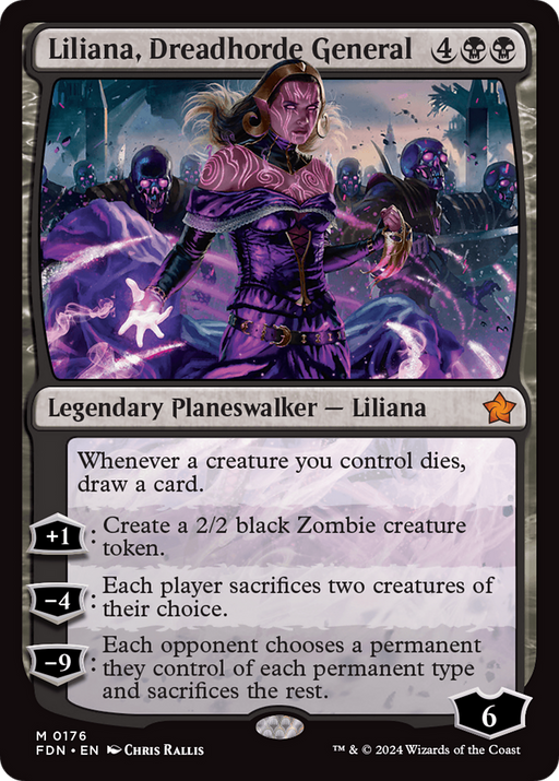 Liliana, Dreadhorde General (FDN-176) [Foundations] MTG Single Wizards of the Coast