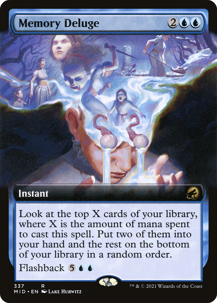 Memory Deluge (MID-337) [Innistrad: Midnight Hunt] (Extended Art) Foil MTG Single Wizards of the Coast