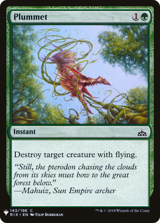 Plummet (LIST-RIX-143) [Mystery Booster] The List MTG Single Wizards of the Coast