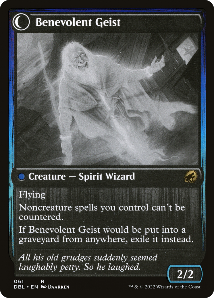 Malevolent Hermit // Benevolent Geist (DBL-061) [Innistrad: Double Feature] Foil MTG Single Wizards of the Coast