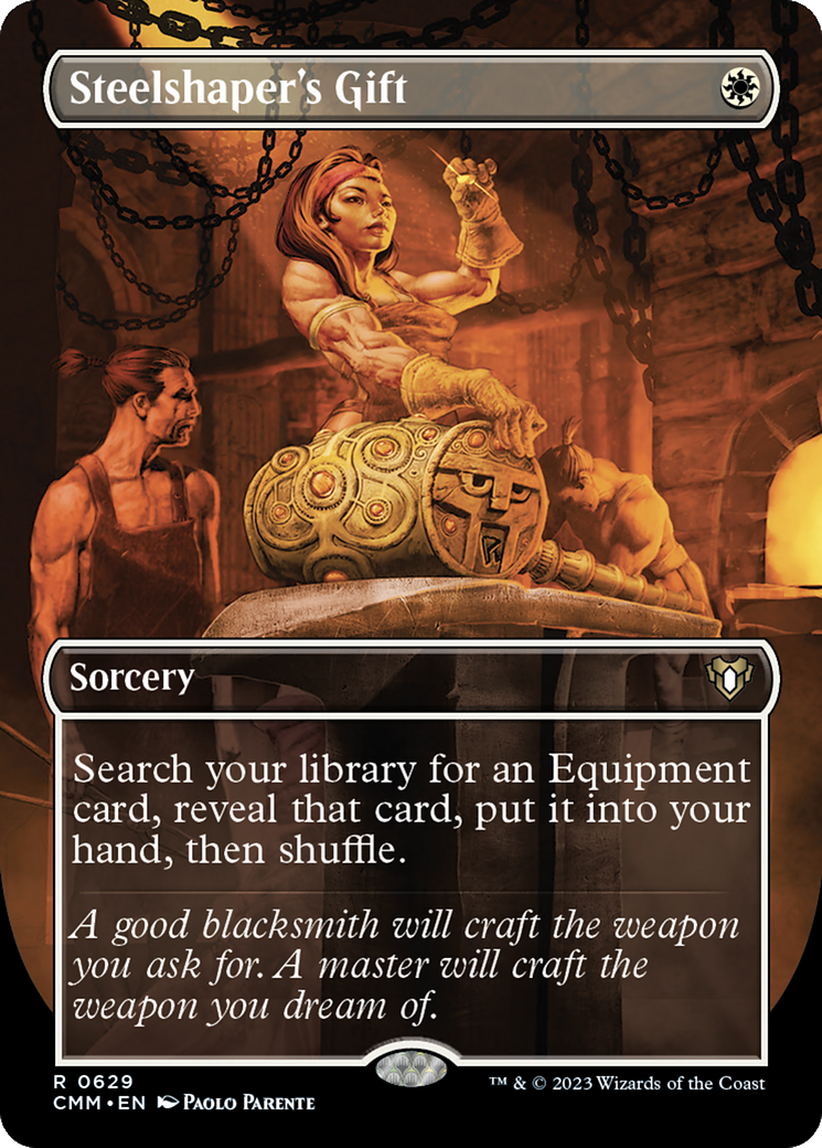 Steelshaper's Gift (CMM-629) [Commander Masters] (Borderless) Foil MTG Single Wizards of the Coast