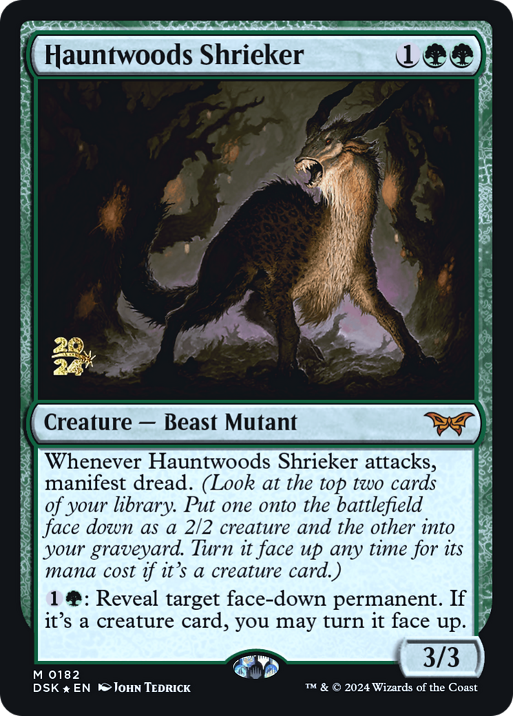 Hauntwoods Shrieker (PRE-182) [Duskmourn: House of Horror Promos] Foil MTG Single Wizards of the Coast