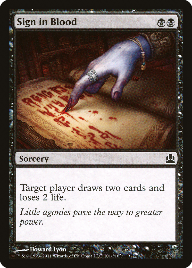 Sign in Blood (CMD-101) [Commander 2011] MTG Single Wizards of the Coast