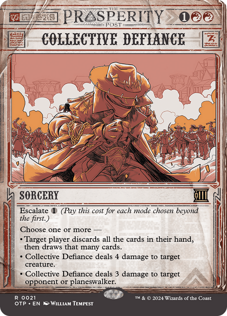 Collective Defiance (OTP-021) [Breaking News] (Showcase) (Borderless) Foil MTG Single Wizards of the Coast