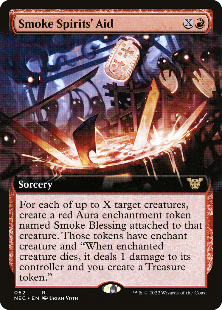 Smoke Spirits' Aid (NEC-062) [Neon Dynasty Commander] (Extended Art) MTG Single Wizards of the Coast