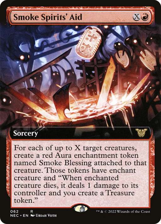 Smoke Spirits' Aid (NEC-062) [Neon Dynasty Commander] (Extended Art) MTG Single Wizards of the Coast