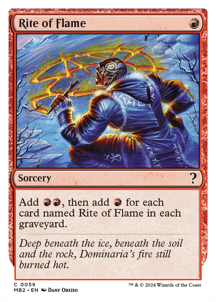 Rite of Flame (White Border) (MB2-059) [Mystery Booster] Mystery Booster 2 MTG Single Wizards of the Coast