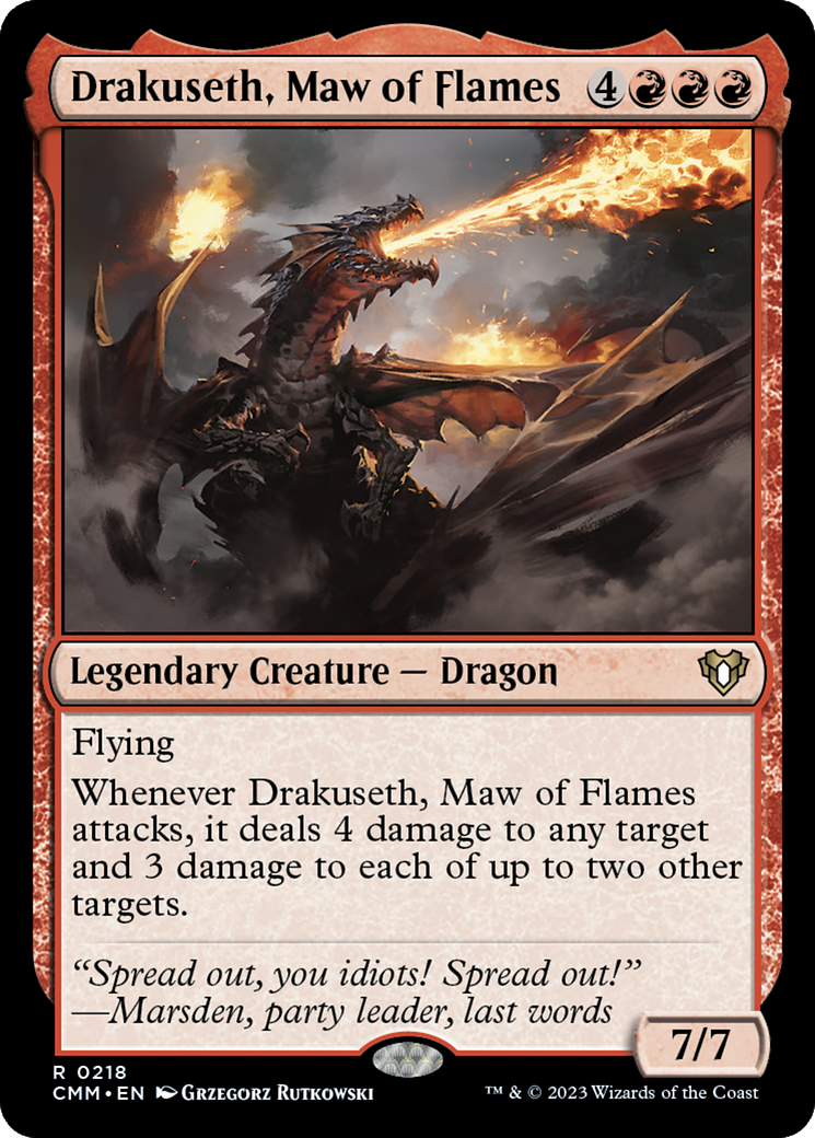 Drakuseth, Maw of Flames (CMM-218) [Commander Masters] Foil MTG Single Wizards of the Coast