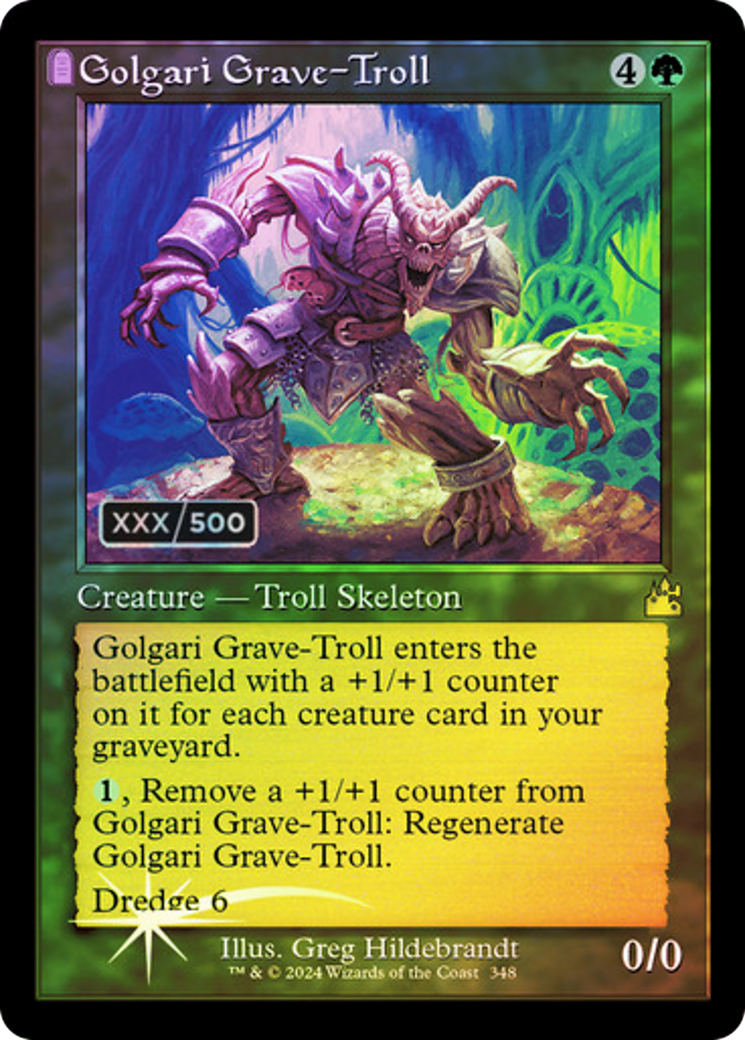 Golgari Grave-Troll (Serial Numbered) (RVR-348) [Ravnica Remastered] Foil MTG Single Wizards of the Coast