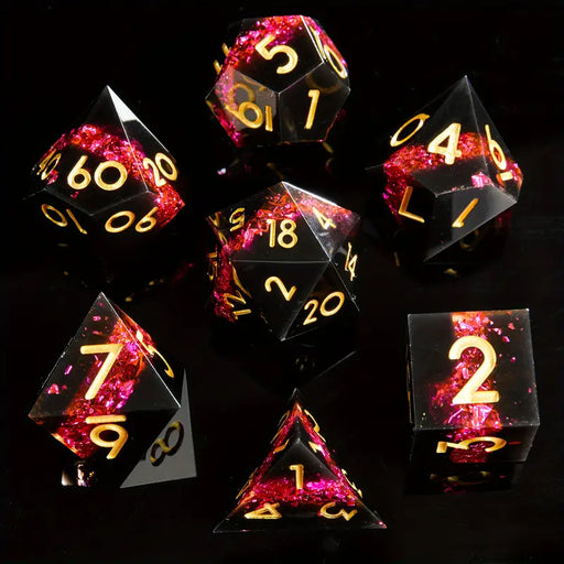 Seriously Good Dice: Sharp-Edged Resin 7 Die Set "Purple Milky Way" Dice & Gaming Accessories Taps Imports