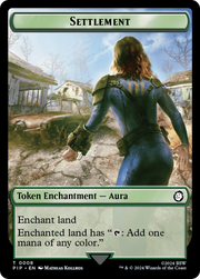 Settlement // Human Soldier Double-Sided Token [Tokens] Fallout Tokens MTG Single Magic: The Gathering