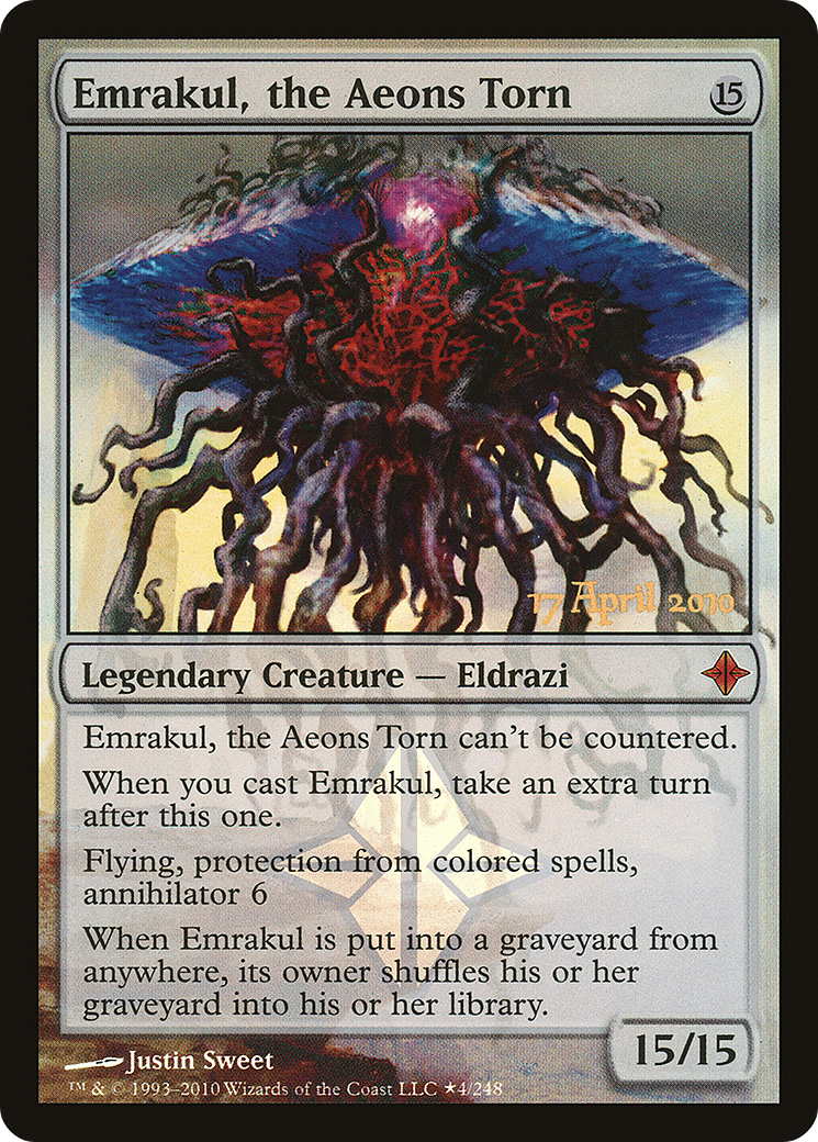 Emrakul, the Aeons Torn (PRE-004) [Rise of the Eldrazi Promos] Foil MTG Single Wizards of the Coast