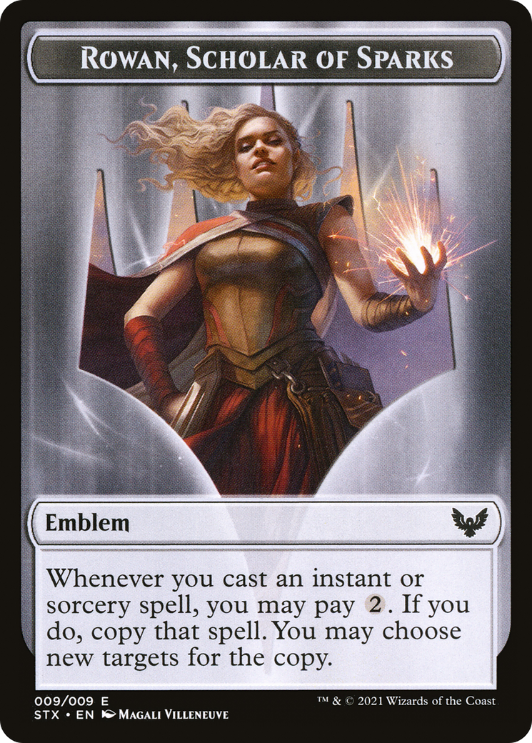 Rowan, Scholar of Sparks Emblem (TSTX-009) [Tokens] Strixhaven: School of Mages Tokens Foil MTG Single Wizards of the Coast