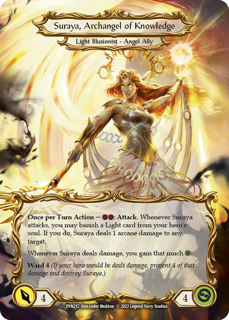 Invoke Suraya // Suraya, Archangel of Knowledge (Marvel) [DYN212] (Dynasty)  Cold Foil Flesh And Blood Single Flesh And Blood   