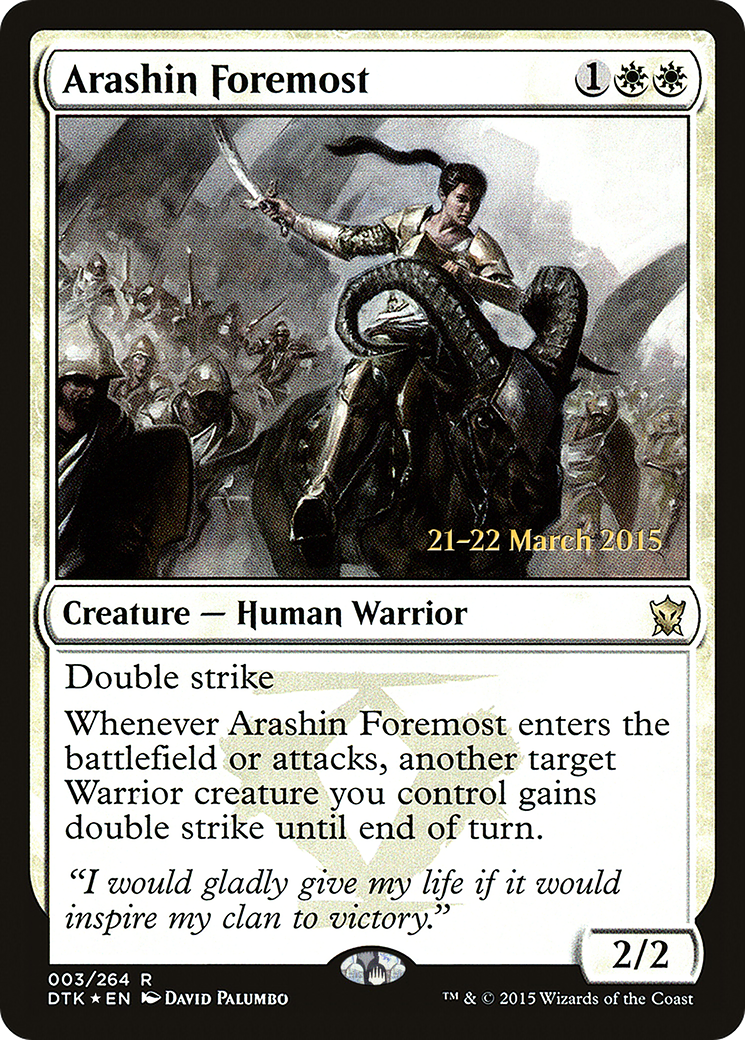 Arashin Foremost (PRE-003) [Dragons of Tarkir Promos] Foil MTG Single Wizards of the Coast