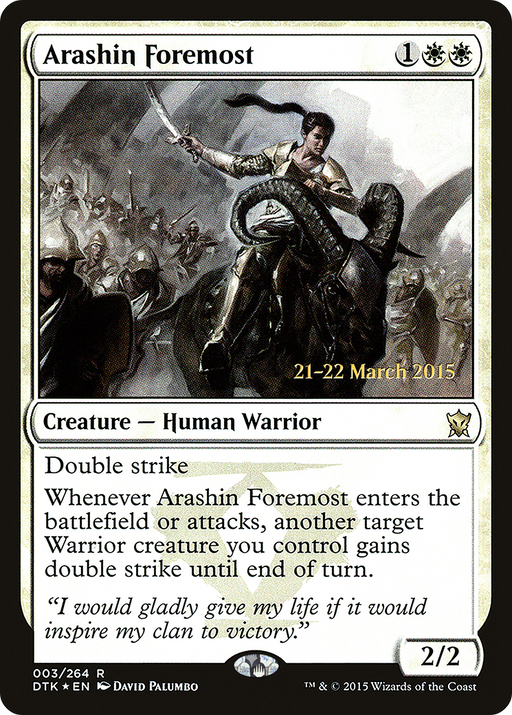 Arashin Foremost (PRE-003) [Dragons of Tarkir Promos] Foil MTG Single Wizards of the Coast