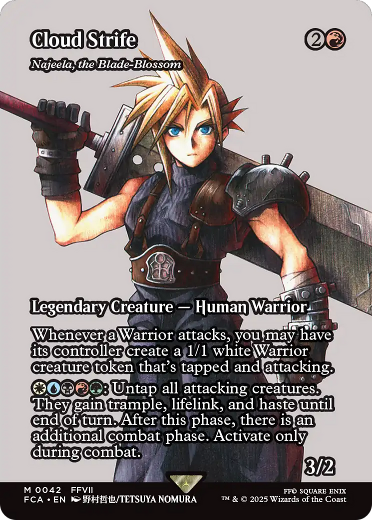 Cloud Strife - Najeela, the Blade-Blossom (FCA-042) [FINAL FANTASY: Through the Ages] (Borderless) Foil MTG Single Wizards of the Coast