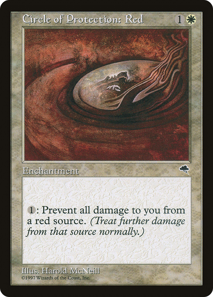 Circle of Protection: Red (TMP-011) [Tempest] MTG Single Wizards of the Coast