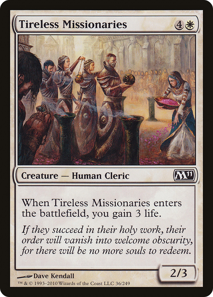 Tireless Missionaries (M11-036) [Magic 2011] Foil MTG Single Wizards of the Coast