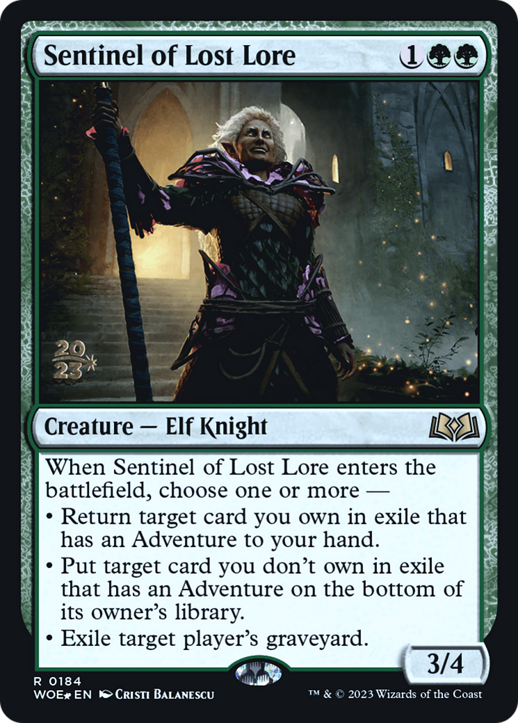 Sentinel of Lost Lore (PRE-184) [Wilds of Eldraine Promos] Foil MTG Single Wizards of the Coast