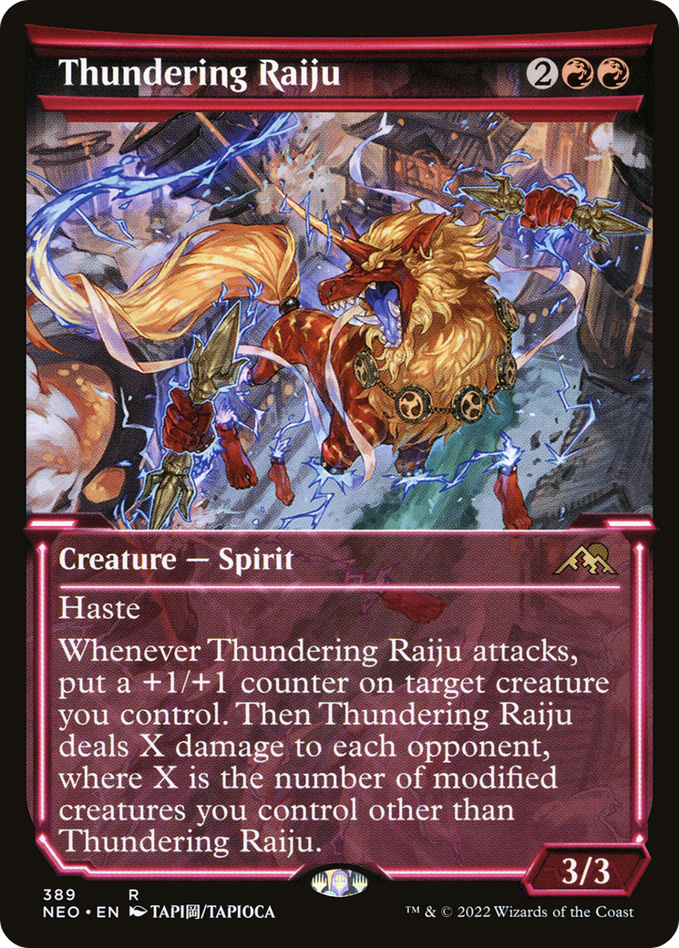 Thundering Raiju (NEO-389) [Kamigawa: Neon Dynasty] (Showcase) MTG Single Wizards of the Coast