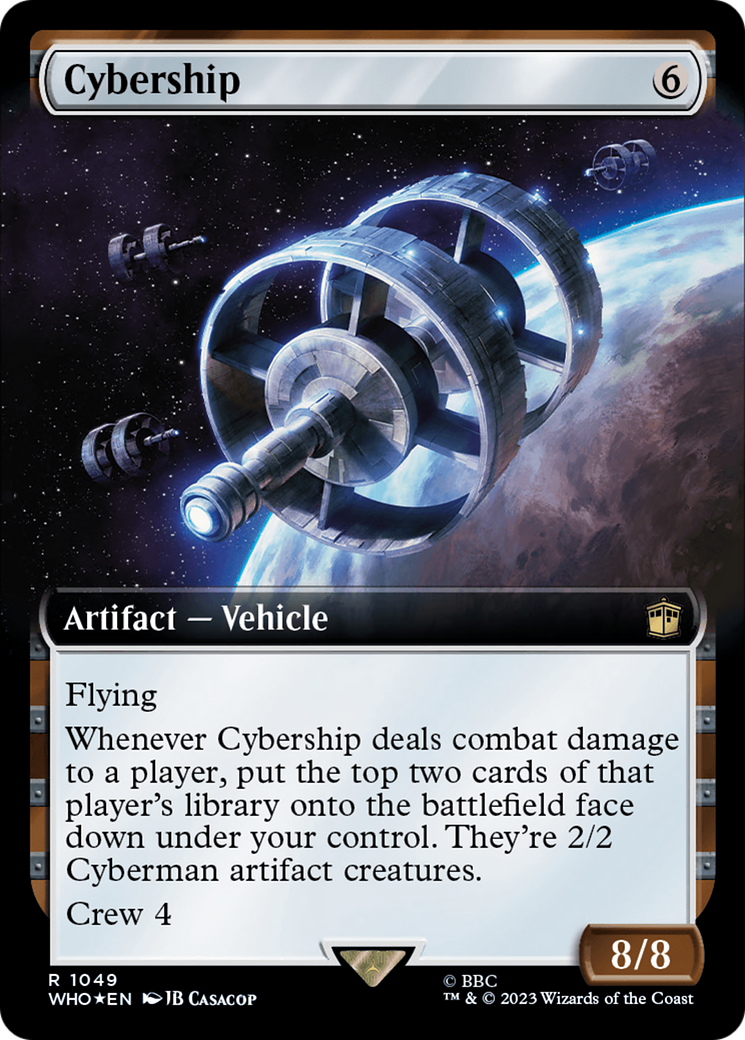 Cybership (Surge Foil) (WHO-1049) [Doctor Who] (Extended Art) Foil MTG Single Wizards of the Coast