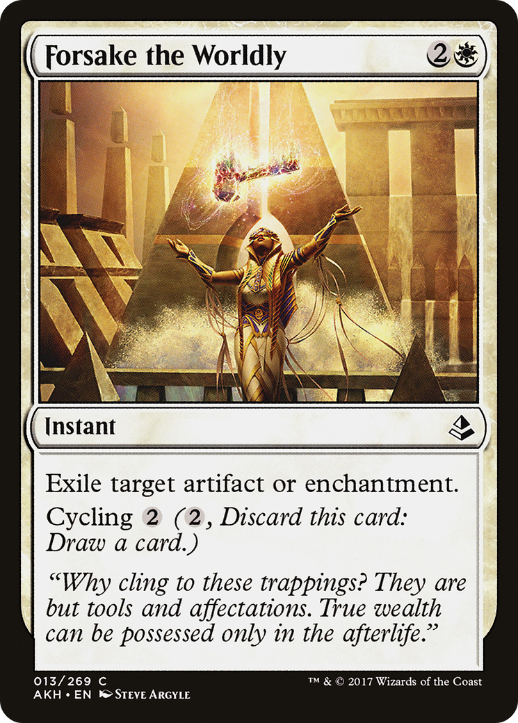 Forsake the Worldly (AKH-013) [Amonkhet] Foil MTG Single Wizards of the Coast