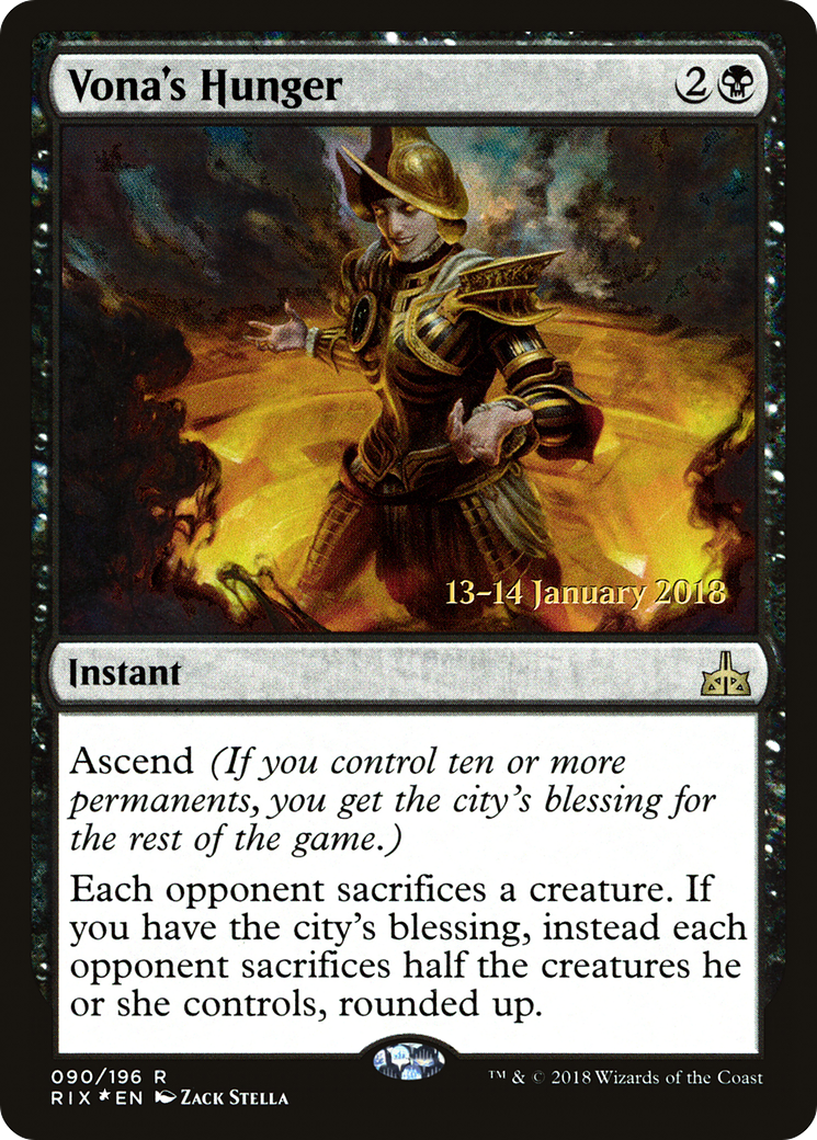 Vona's Hunger (PRE-090) [Rivals of Ixalan Promos] Foil MTG Single Wizards of the Coast