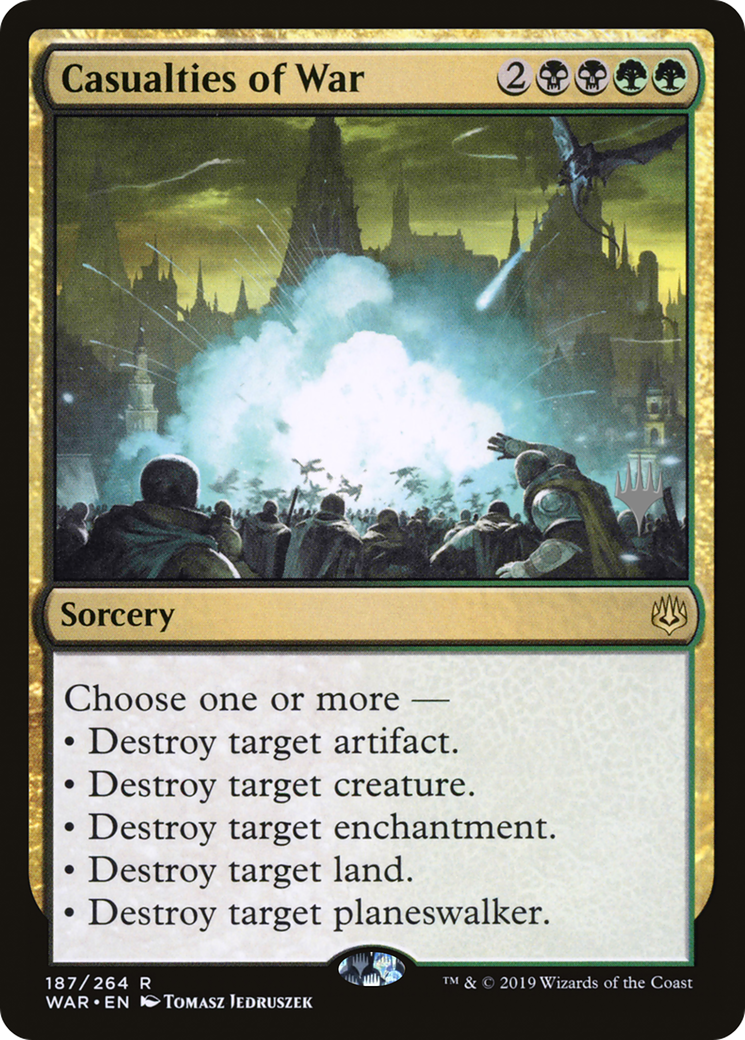 Casualties of War (PPZNR-187) [War of the Spark Promos] Foil MTG Single Wizards of the Coast