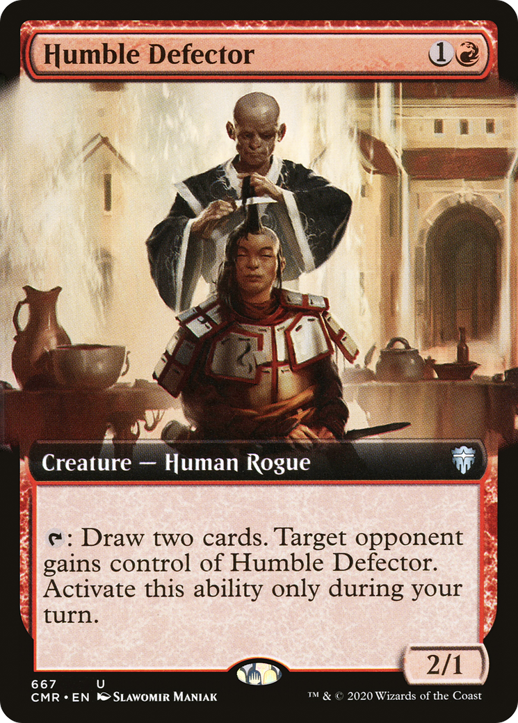 Humble Defector (CMR-667) [Commander Legends] (Extended Art) Foil MTG Single Wizards of the Coast