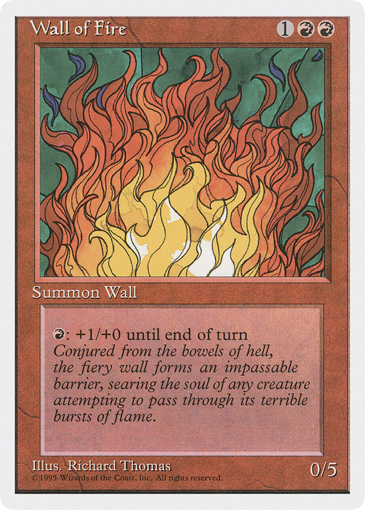 Wall of Fire (4ED-230) [Fourth Edition] MTG Single Wizards of the Coast