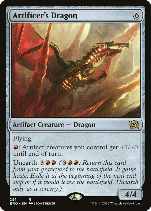 Artificer's Dragon (BRO-291) [The Brothers' War] MTG Single Wizards of the Coast