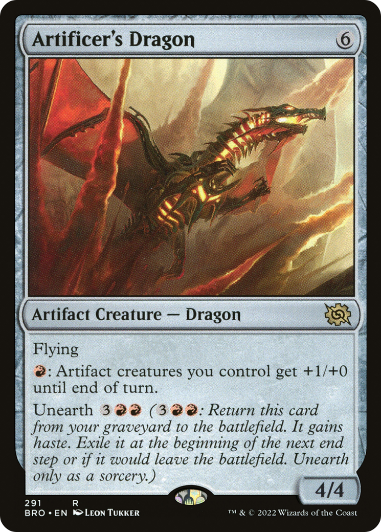 Artificer's Dragon (BRO-291) [The Brothers' War] Foil MTG Single Wizards of the Coast