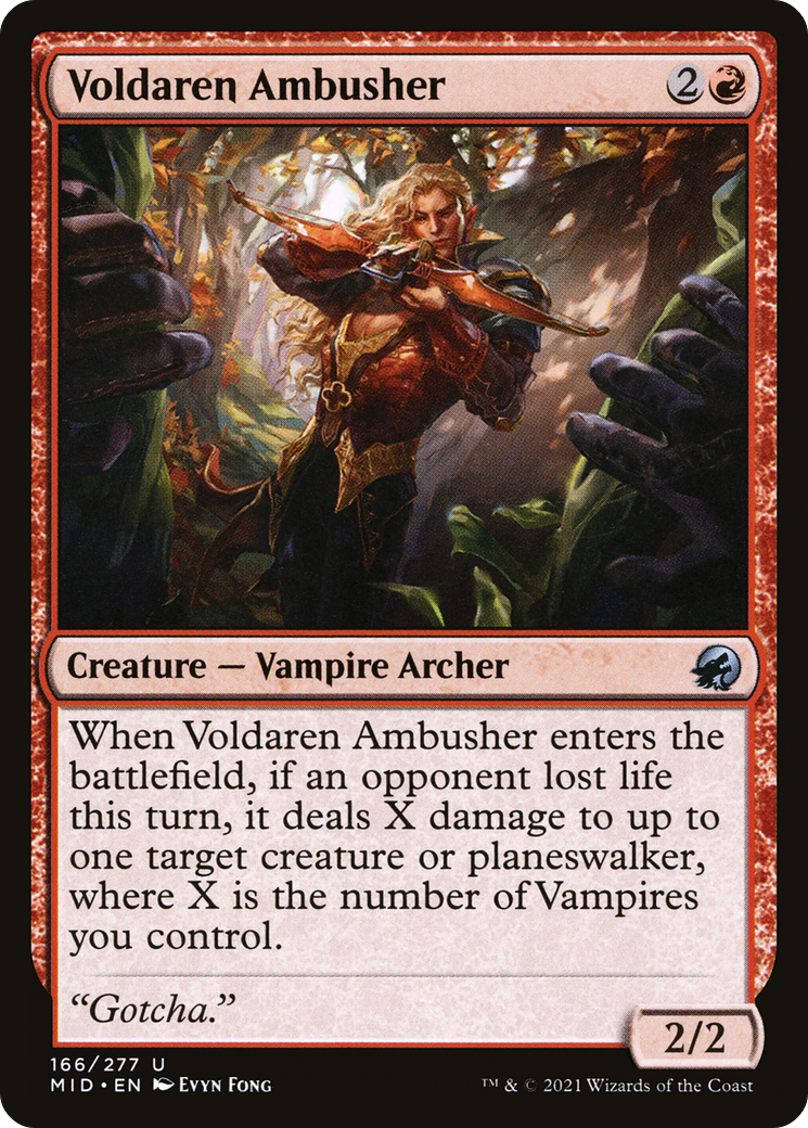 Voldaren Ambusher (MID-166) [Innistrad: Midnight Hunt] Foil MTG Single Wizards of the Coast
