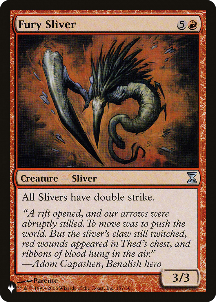 Fury Sliver (LIST-TSP-157) [Mystery Booster] The List MTG Single Wizards of the Coast