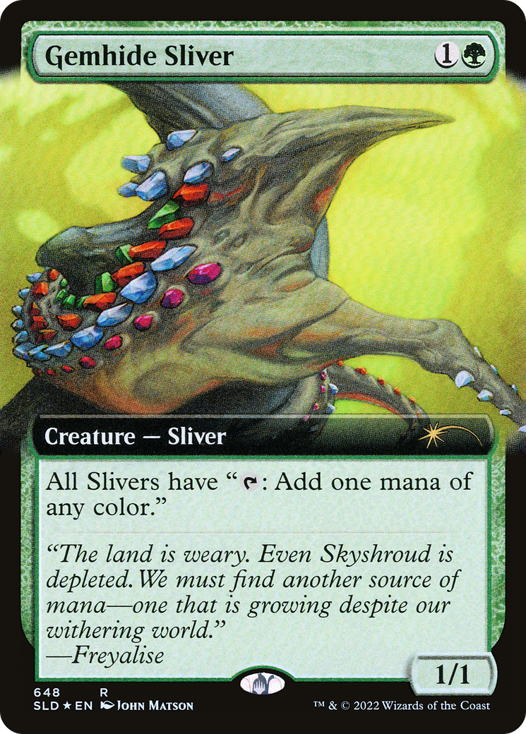 Gemhide Sliver (SLD-648) [Secret Lair] Drop (Extended Art) Foil MTG Single Wizards of the Coast